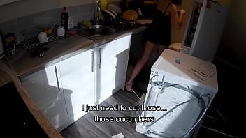 Lucky plumber fucked young single mom in the kitchen